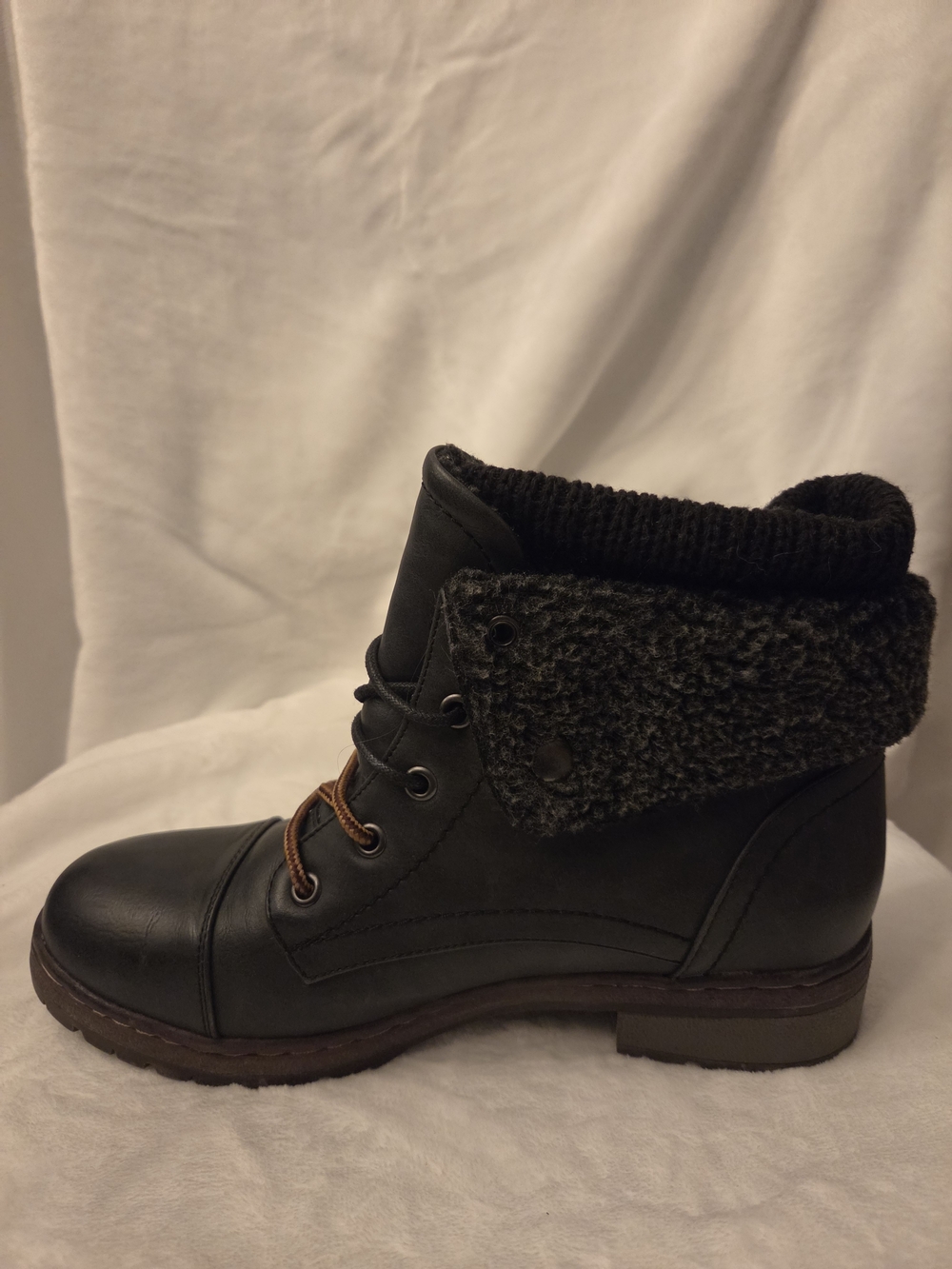 Women’s Black Lace-Up Ankle Boots - Picture 2 of 4